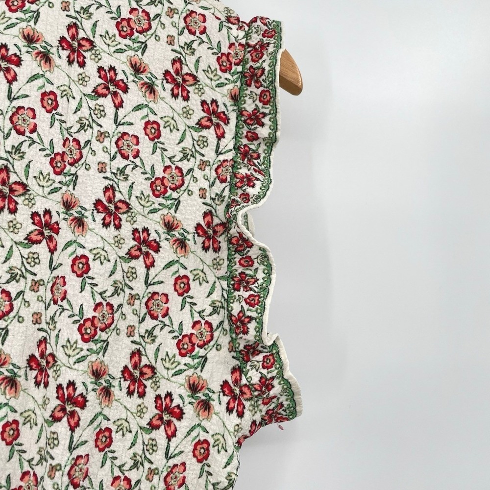 NEW Max Studio Small Floral Maxi Dress Smocked Waist Ruffle Sleeve Cottagecore - Picture 6 of 12